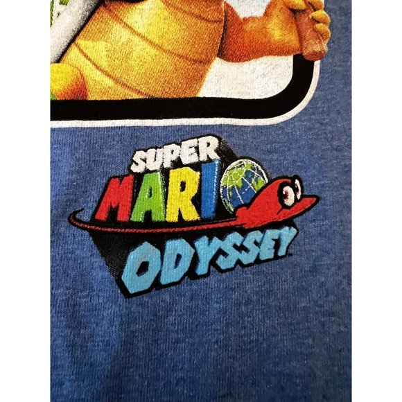 Super Mario Odyssey Men's Nintendo Blue Graphic Short Sleeve T-shirt Size 2XL - Picture 4 of 6